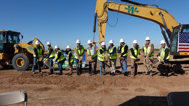 Construction workers at a work site.